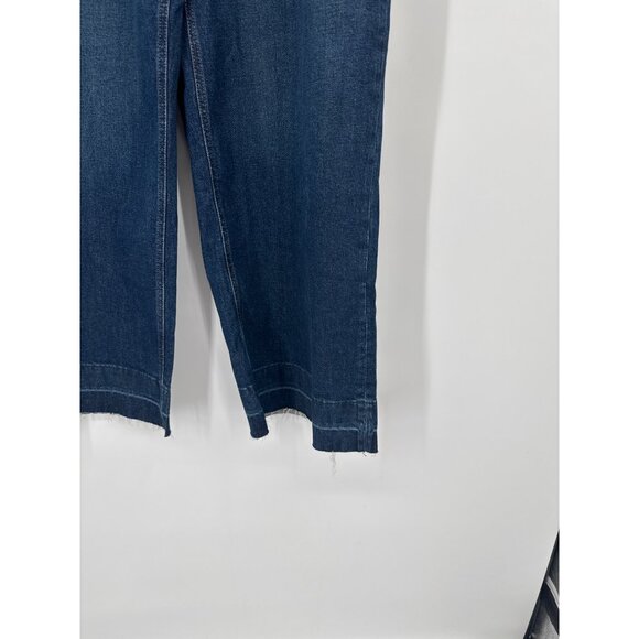 Gap Jeans Womens High Rise wide leg size 16 R Denim belted released hem New - Picture 3 of 9